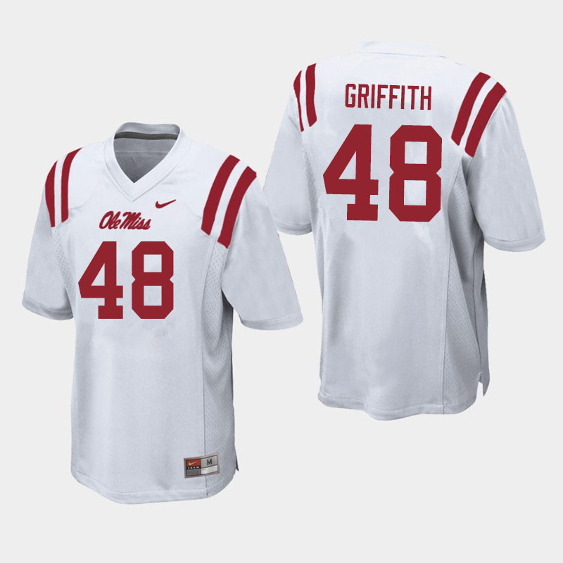 Andrew Griffith Ole Miss Rebels NCAA Men's White #48 Stitched Limited College Football Jersey OPH1358EY